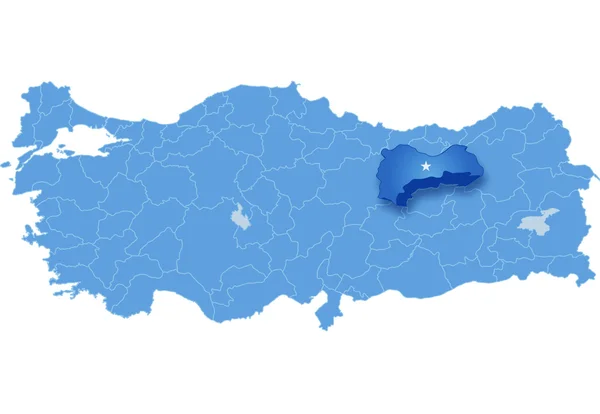 Map of Turkey, Erzinca — Stock Vector
