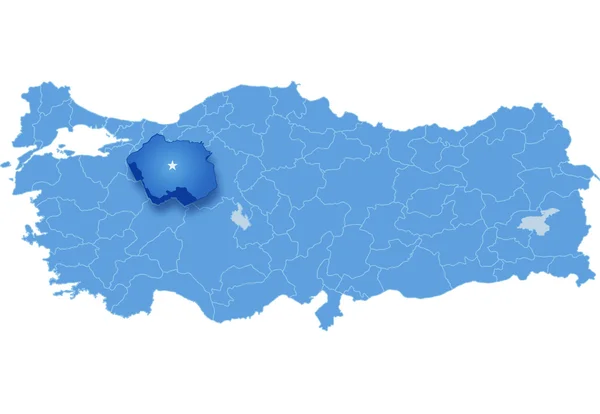 Mapa da Turquia, Eskisehir — Vetor de Stock