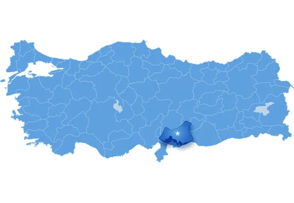 Karte von der Türkei, gaziantep — Stockvektor