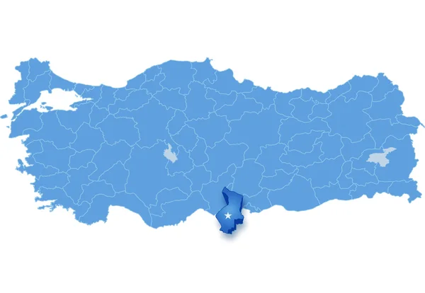 Karta över Turkiet, Hatay — Stock vektor