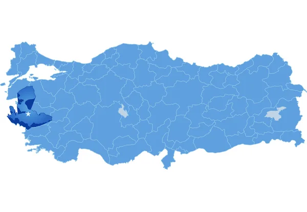 La carte de La Turquie, Izmir — Image vectorielle