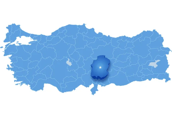 Karte der Türkei, Kahramanmaras — Stockvektor