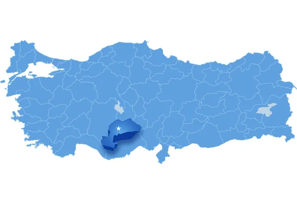 Karte der Türkei, Karaman — Stockvektor