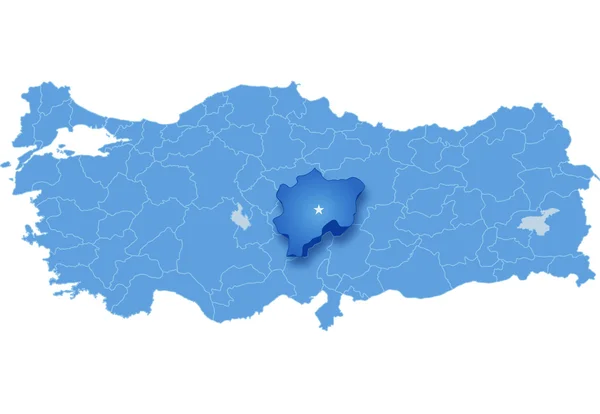 トルコ、カイセリの地図 — ストックベクタ