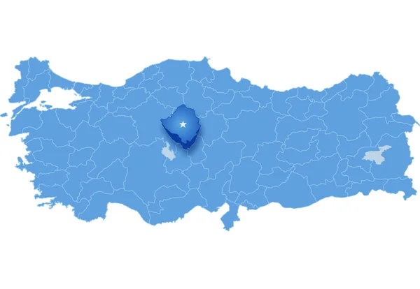 Mapa da Turquia, Kirsehir — Vetor de Stock