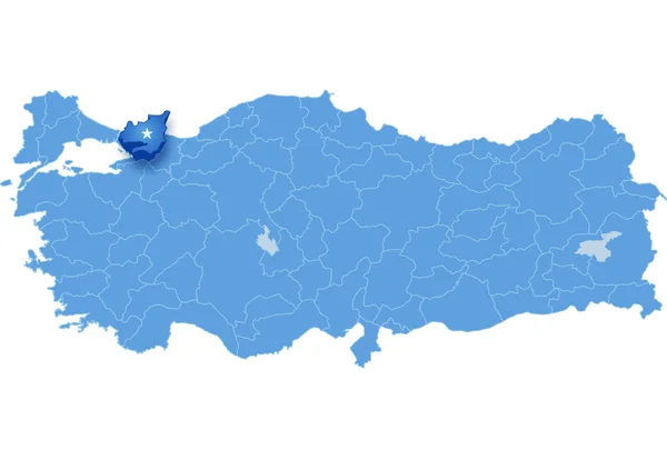 Mapa de Turquía, Kocaeli — Vector de stock