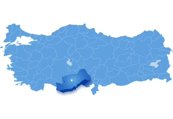 Mapa da Turquia, Mersin — Vetor de Stock