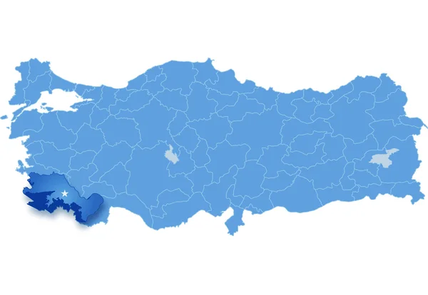 Map of Turkey, Mersin — Stock Vector