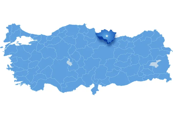 Mapa de Turquía, Ordu — Archivo Imágenes Vectoriales