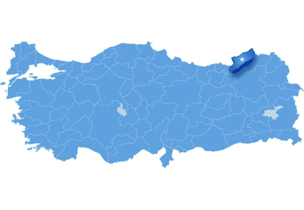 Karte der Türkei, Rize — Stockvektor