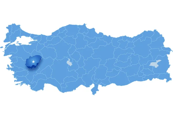 トルコ ウシャクの地図 — ストックベクタ