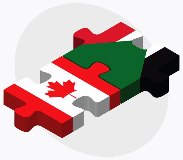 Bandiere Canada e Sudan — Vettoriale Stock