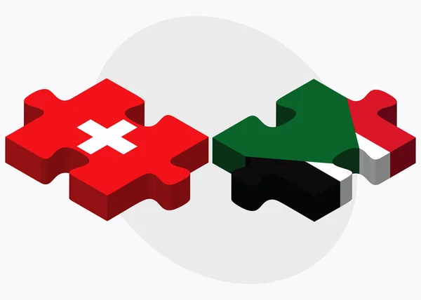 Švýcarsko a Súdán příznaky — Stockový vektor
