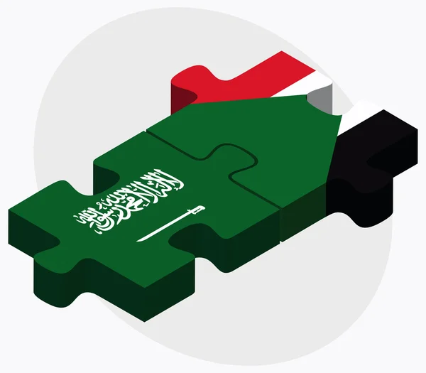 サウジアラビアとスーダンの国旗 — ストックベクタ