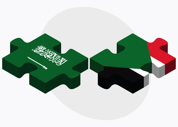 Флаги Саудовской Аравии и Судана — стоковый вектор