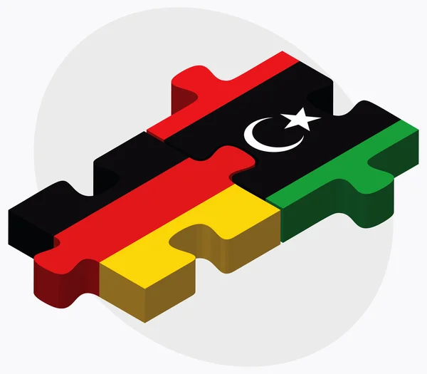 德国和利比亚国旗 — 图库矢量图片
