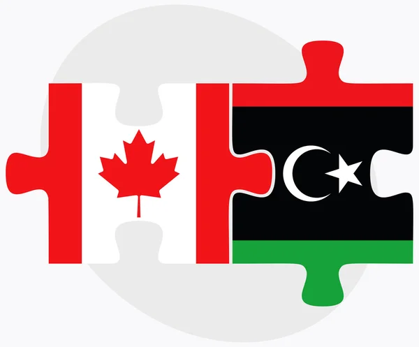 Kanada ve Libya bayrakları — Stok Vektör