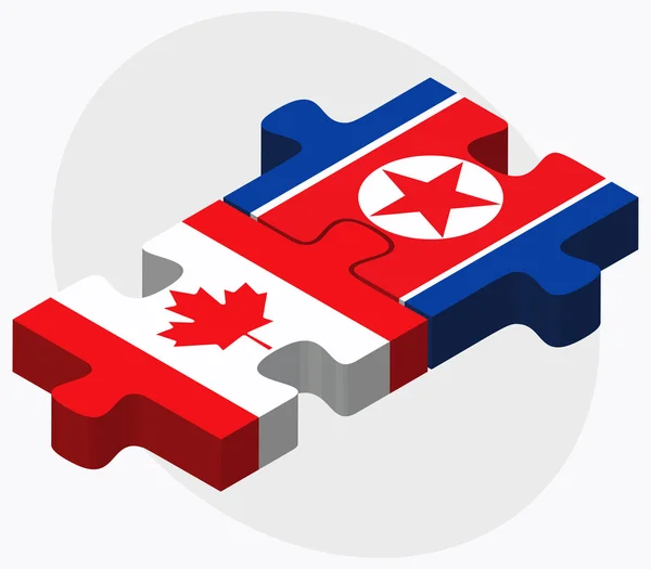 Kanada och Korea-North flaggor — Stock vektor