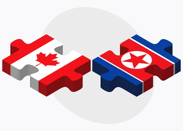 Canada en Korea-North vlaggen — Stockvector