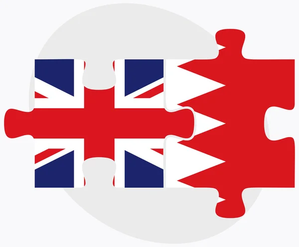 United Kingdom and Bahrain Flags — Stock Vector