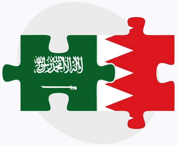 Banderas de Arabia Saudita y Bahréin — Archivo Imágenes Vectoriales