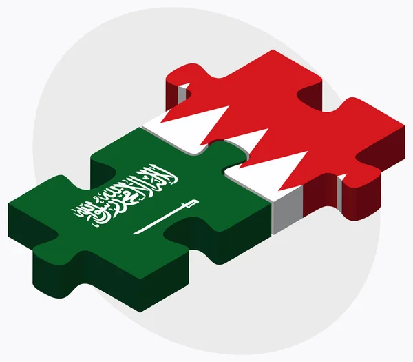 Suudi Arabistan ve Bahreyn bayrakları — Stok Vektör