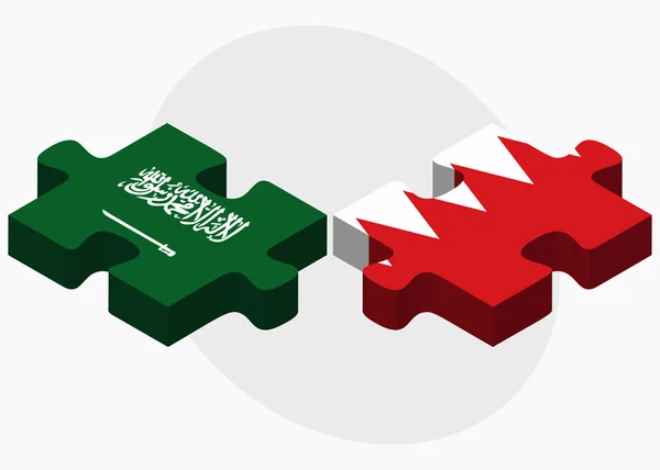 Banderas de Arabia Saudita y Bahréin — Vector de stock