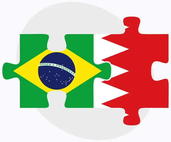 Brasilien och Bahrain flaggor — Stock vektor