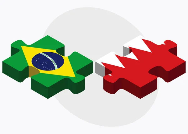 Brazil and Bahrain Flags — Stock Vector