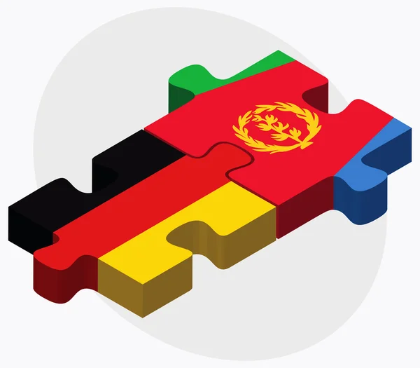 Deutschland und Eritrea-Flaggen — Stockvektor