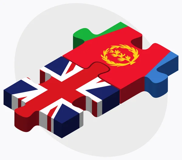 United Kingdom and Eritrea Flags — Stock Vector