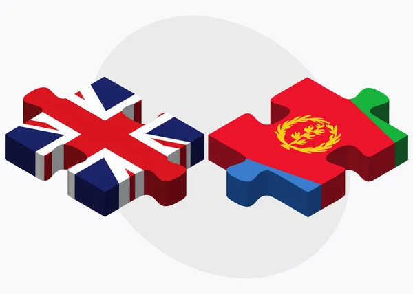 Storbritannien och Eritrea flaggor — Stock vektor