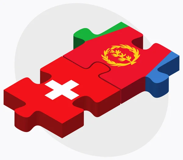 İsviçre ve Eritre bayrakları — Stok Vektör