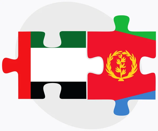 Förenade Arabemiraten och Eritrea flaggor — Stock vektor