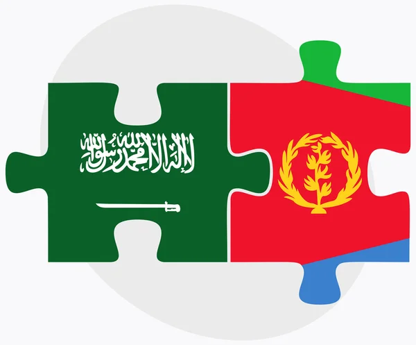 Saudiarabien och Eritrea flaggor — Stock vektor