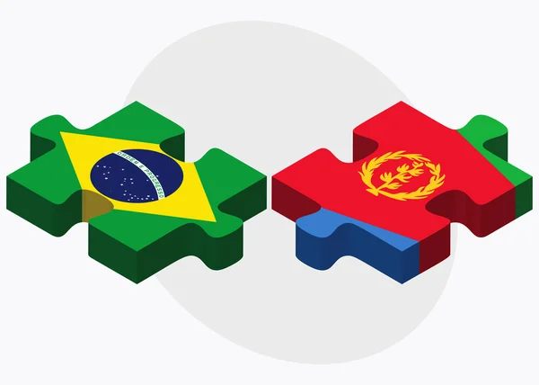 Brazil and Eritrea Flags — Stock Vector