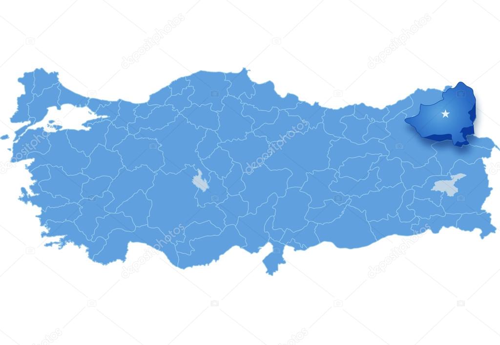 Map of Turkey, Kars