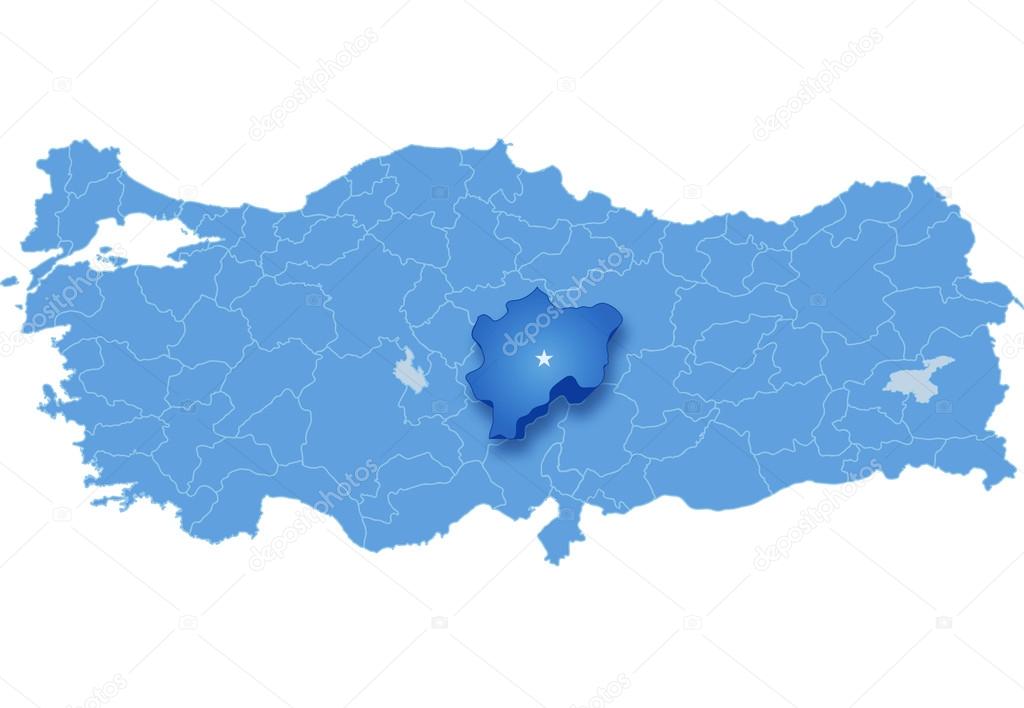 Map of Turkey, Kayseri