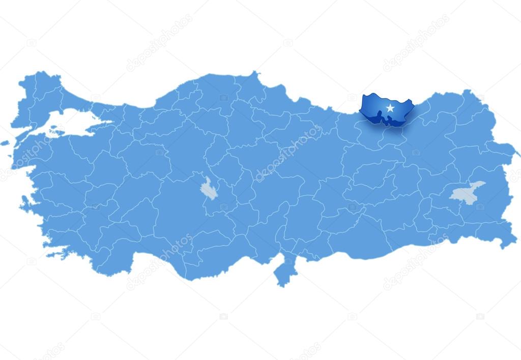 Map of Turkey, Trabzon