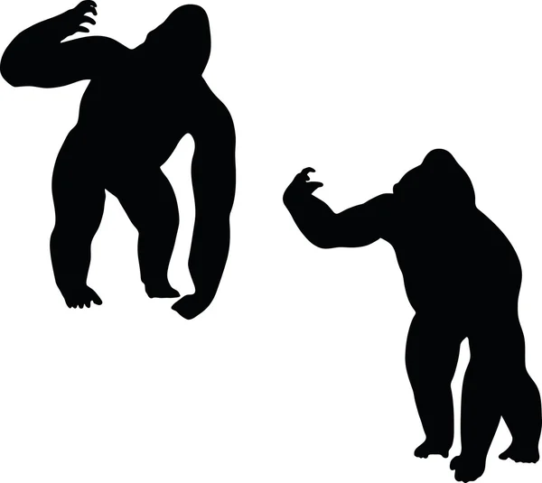 Gorilla silhouet — Stockvector