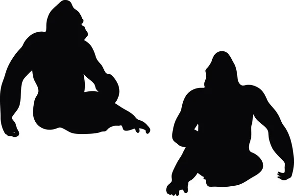 Gorilla silhouet — Stockvector