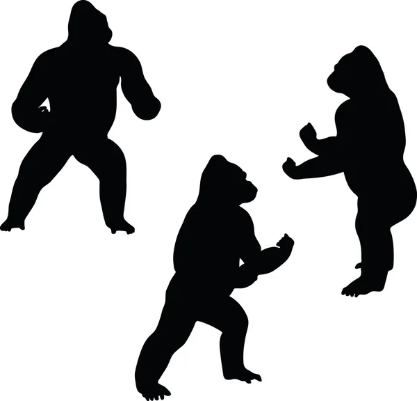 Silueta de gorila — Archivo Imágenes Vectoriales