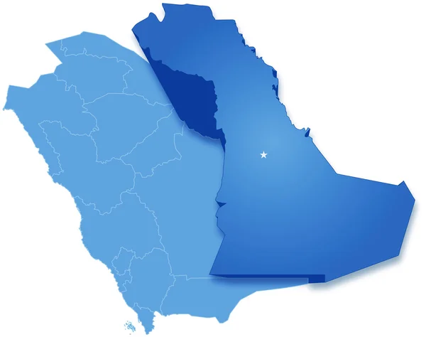 Mappa dell'Arabia Saudita, regione Provincia Orientale — Vettoriale Stock