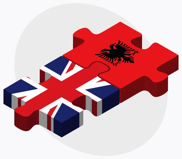 Banderas del Reino Unido y Albania — Vector de stock