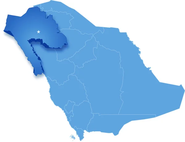 Kaart van Saoedi-Arabië, de regio Tabuk — Stockvector