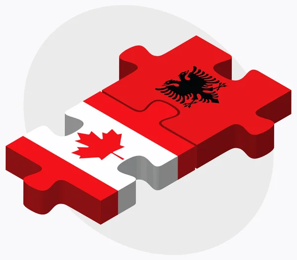 Banderas de Canadá y Albania — Vector de stock