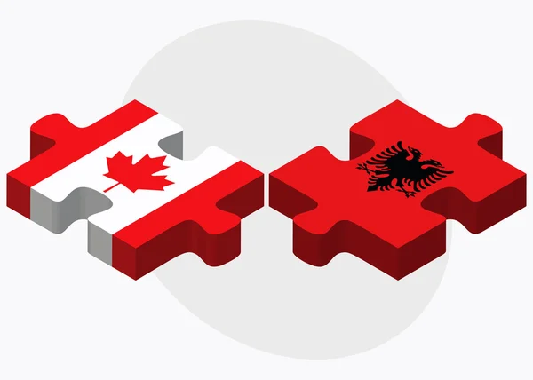 Banderas de Canadá y Albania — Vector de stock