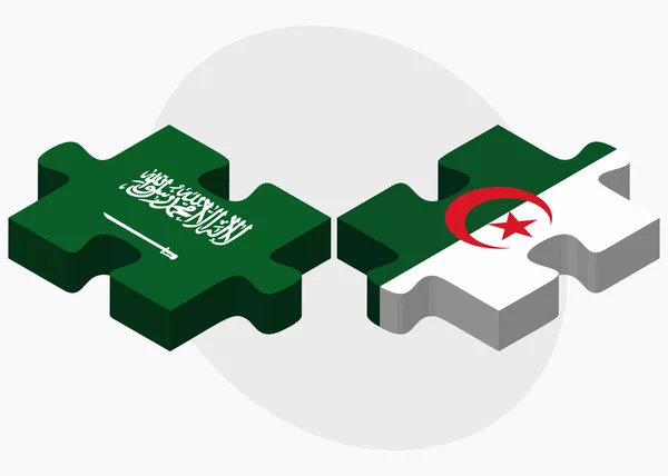 サウジアラビア、アルジェリアの旗 — ストックベクタ
