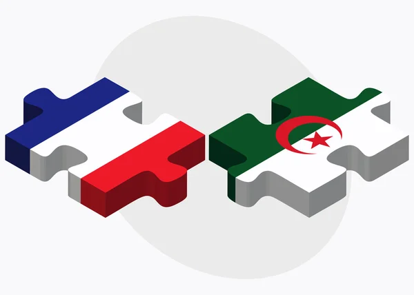 Fransa ve Cezayir bayrakları — Stok Vektör