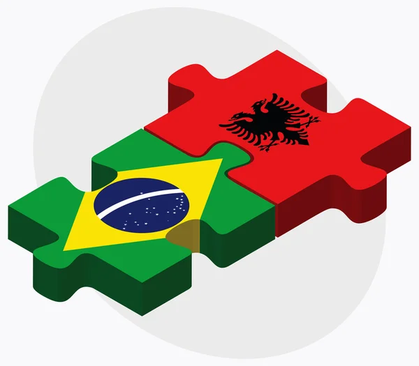 Vlajky Brazílie a Albánie — Stockový vektor